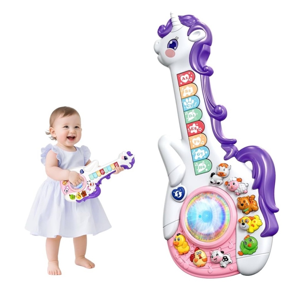 NEW Marstone digital cartoon unicorn guitar educational interactive baby toddler
